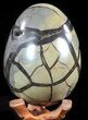 Septarian Dragon Egg Geode - Black Crystals #57443-1